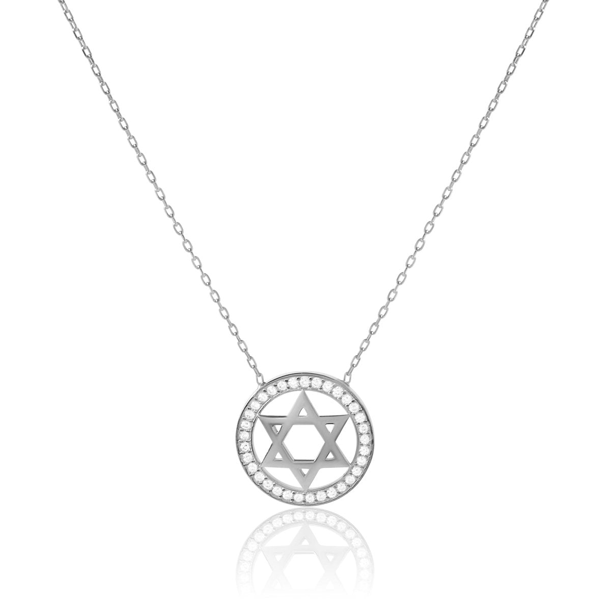 Star deals of David pendant medailion necklace silver #4148