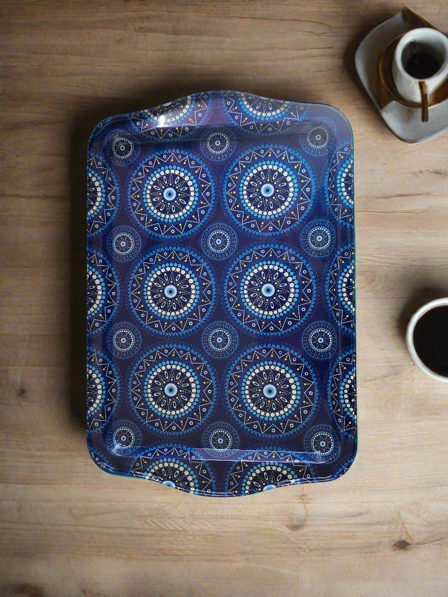 12x8 Blue Evil Eye Tray