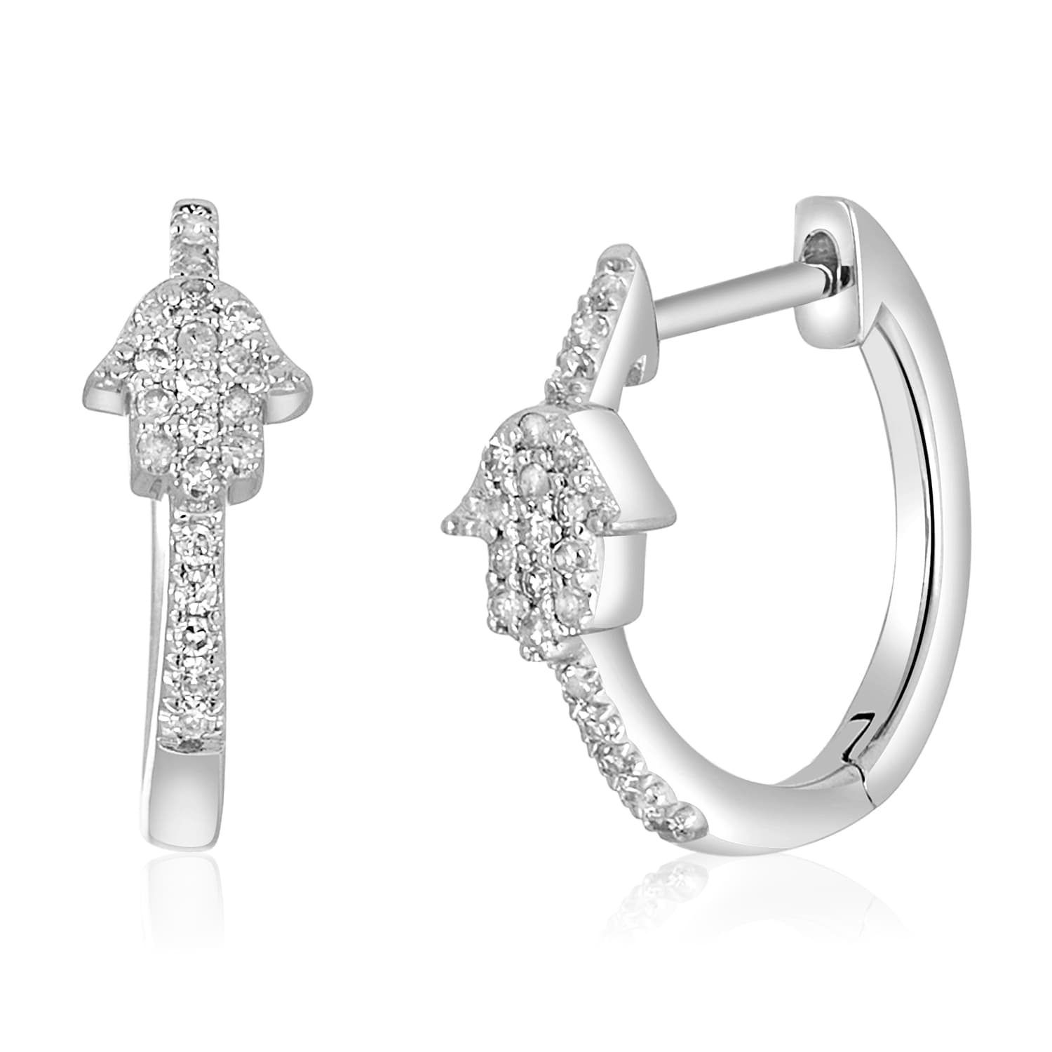 Diamond pave huggie earrings online