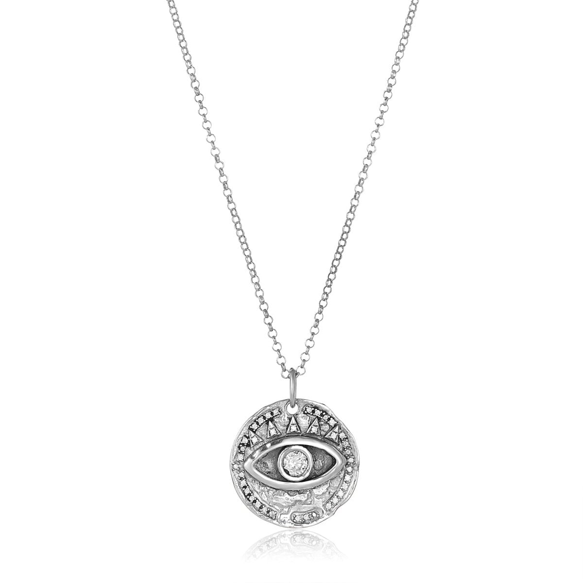 Single Eye Evil Protection Necklace in Sterling Silver