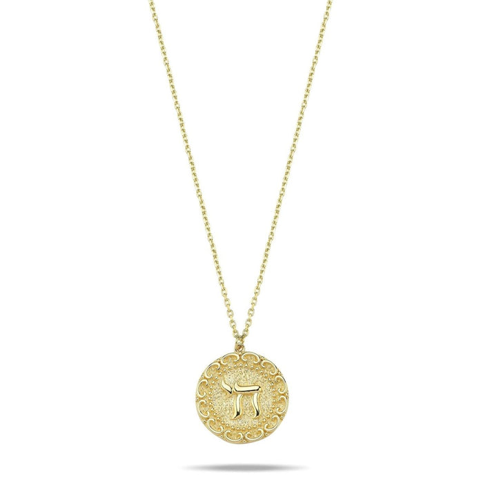 Chai Hebrew Pendant 14k Gold on Adjustable Chain