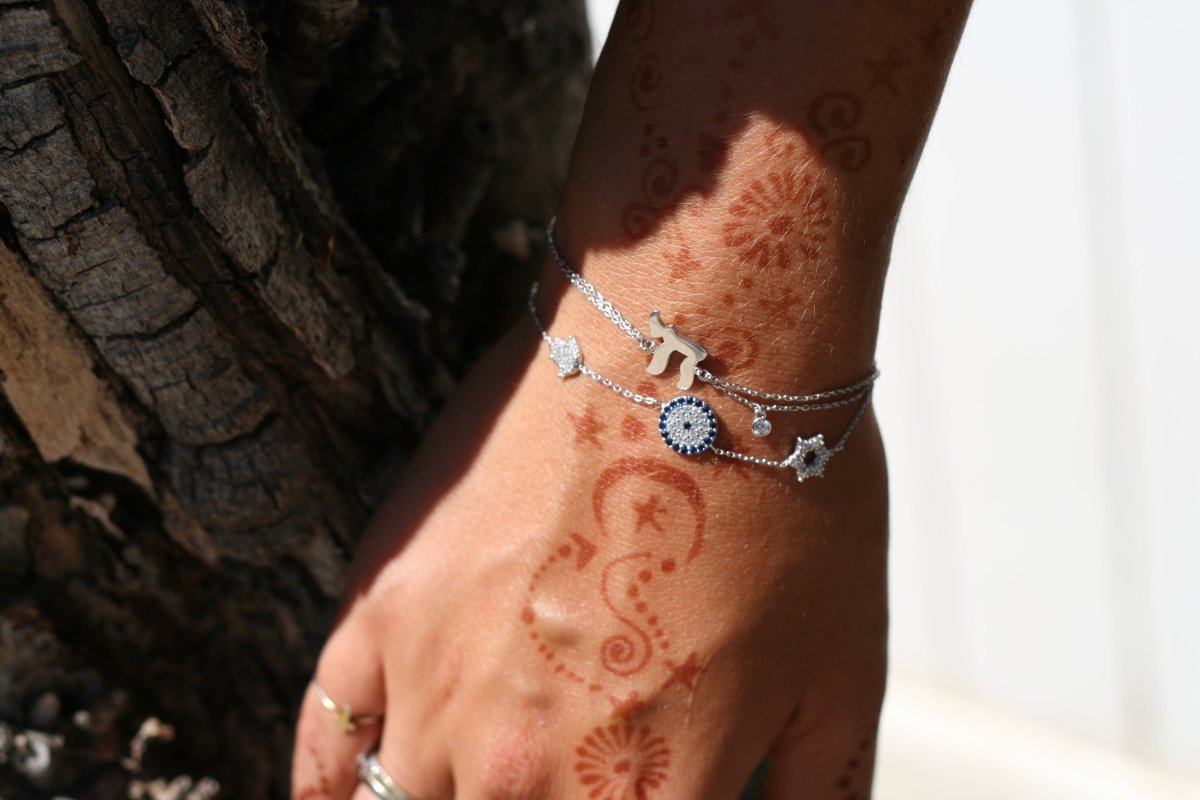 Star of David, Evil Eye, and Hamsa Bracelet for Women