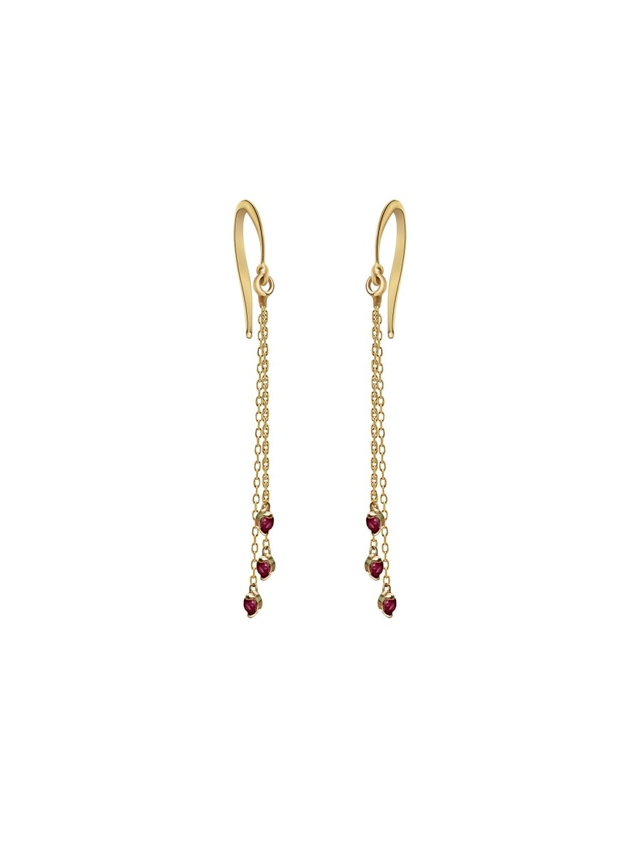 Dangle Gemstone Earrings 14k Gold