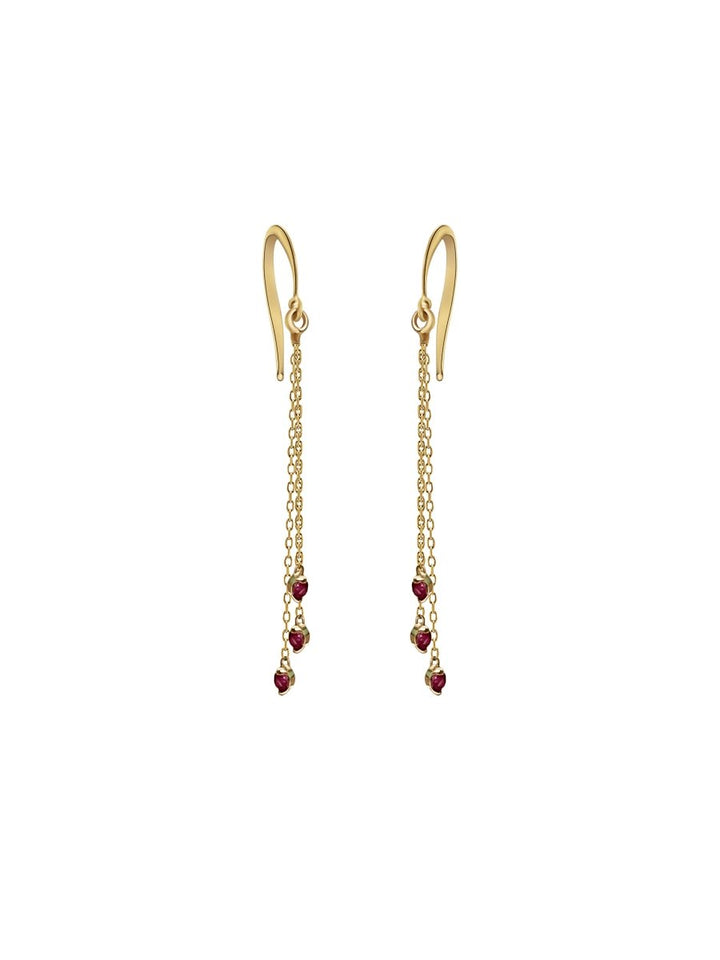 Dangle Gemstone Earrings 14k Gold