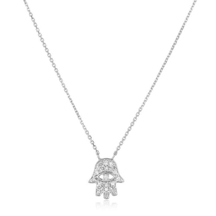 Diamond Hamsa on an Adjustable Chain