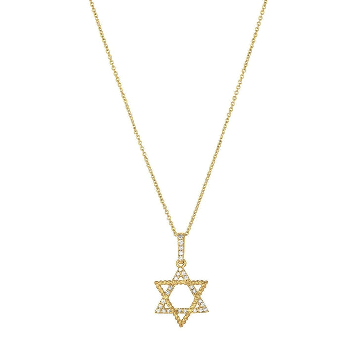 Diamond Jewish Star with More Diamonds 14k Gold