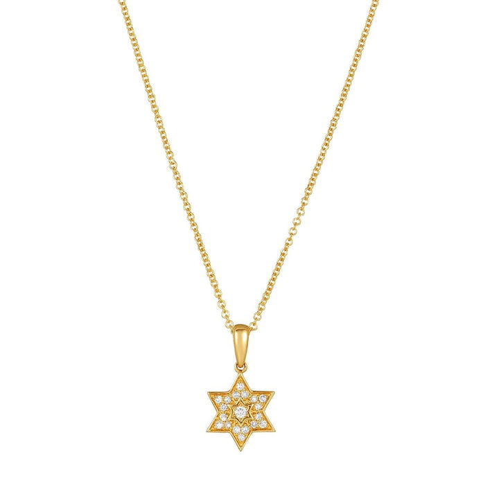 Star With a Star Diamond and 14k Gold Necklace for Women