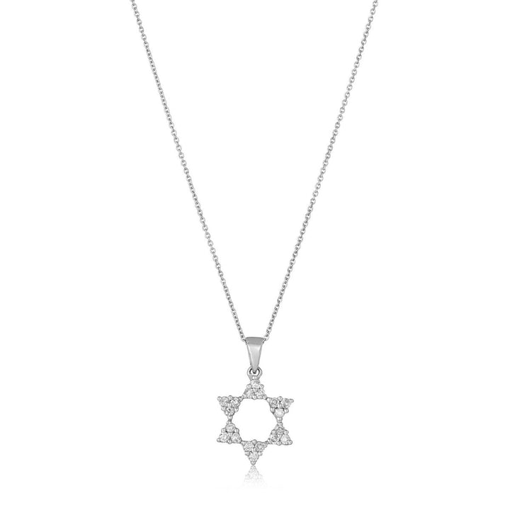 Classy Diamond Jewish Star of David Necklace for Women