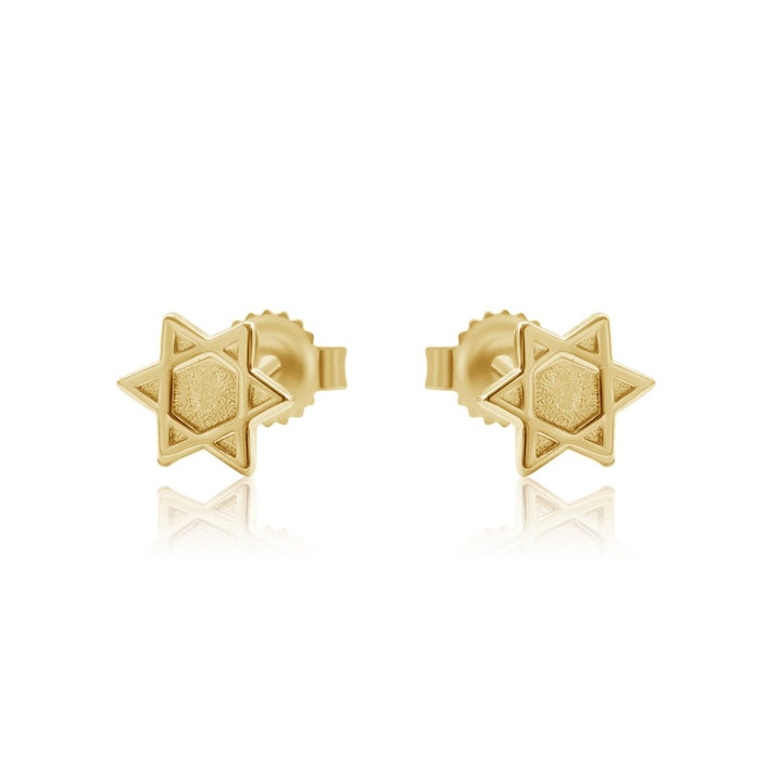 Jewish Star Earrings in 14k Gold