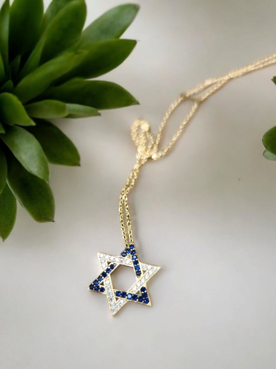 Israel Flag Jewish Star Necklace