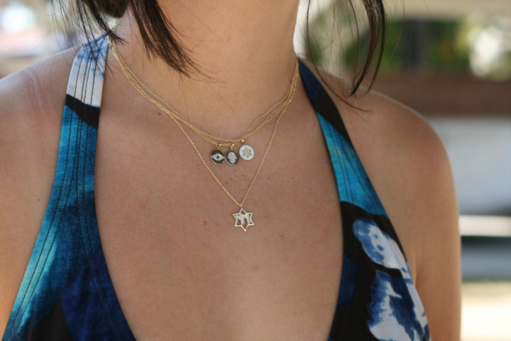 Diamond and Gold Hamsa of Blessing Necklace