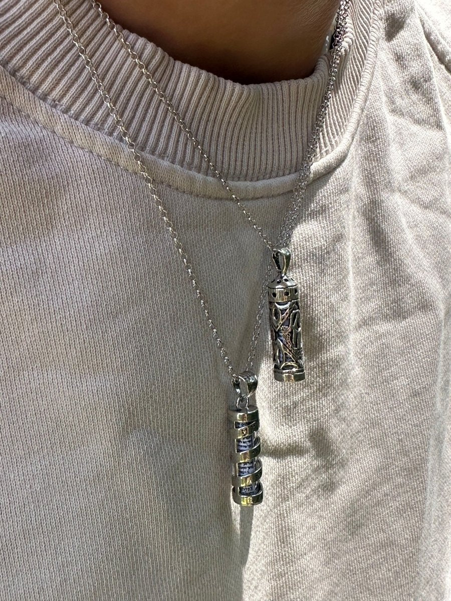 Chamsa Mezuzah Necklace with Chain