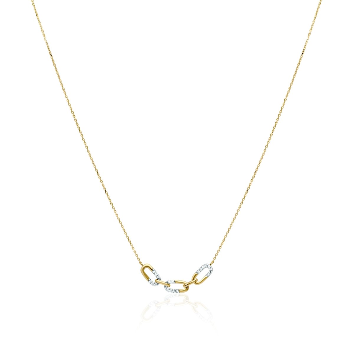 Diamond Paperclip 14k Gold Necklace