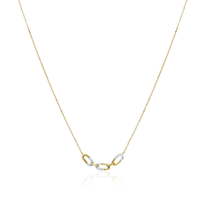 Diamond Paperclip 14k Gold Necklace