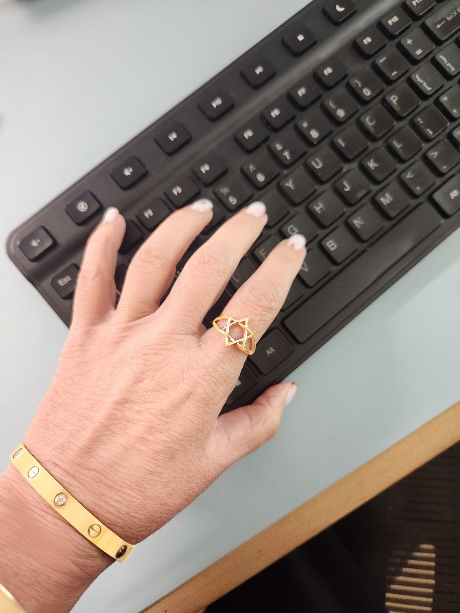 Jewish Star Ring in Solid Gold