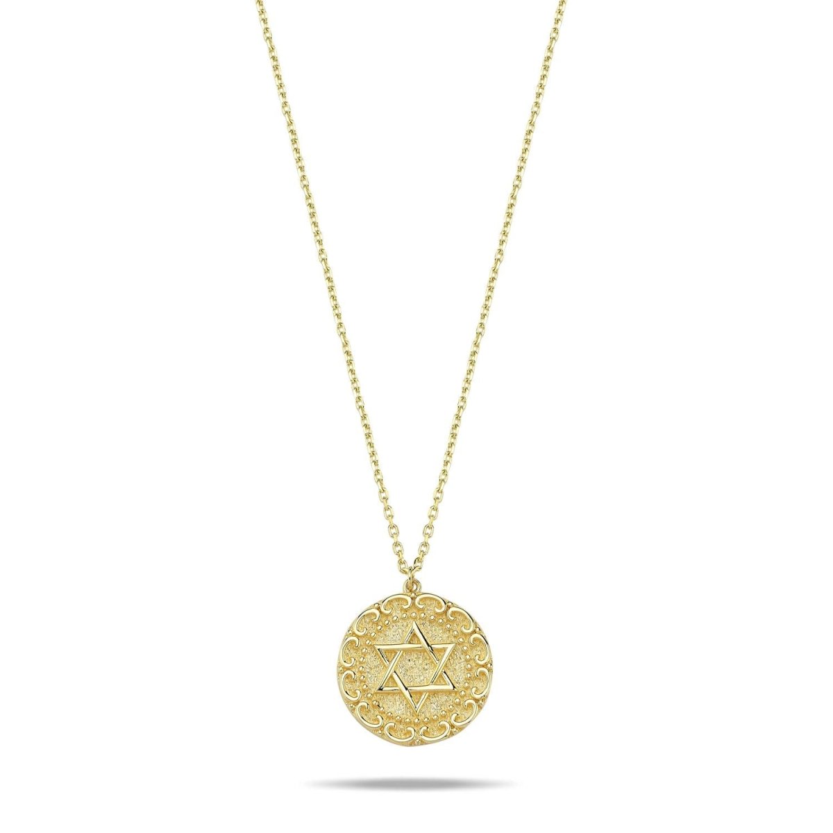 Jewish Star Gold Pendant on Adjustable Chain 14k