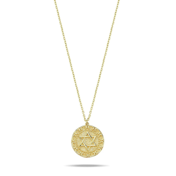 Jewish Star Gold Pendant on Adjustable Chain 14k