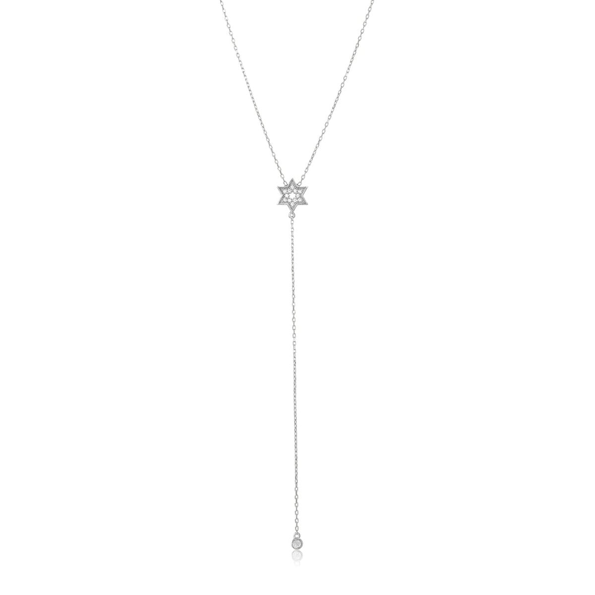 Lariat Style Necklace with Jewish Star