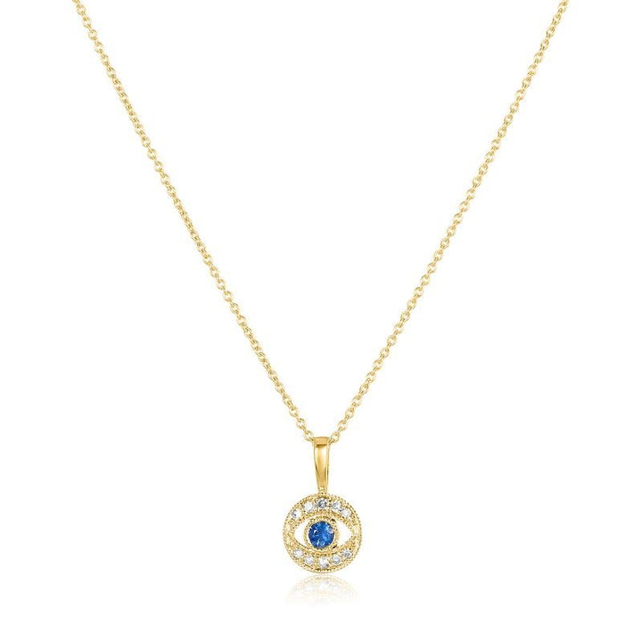 yellow gold evil eye charm