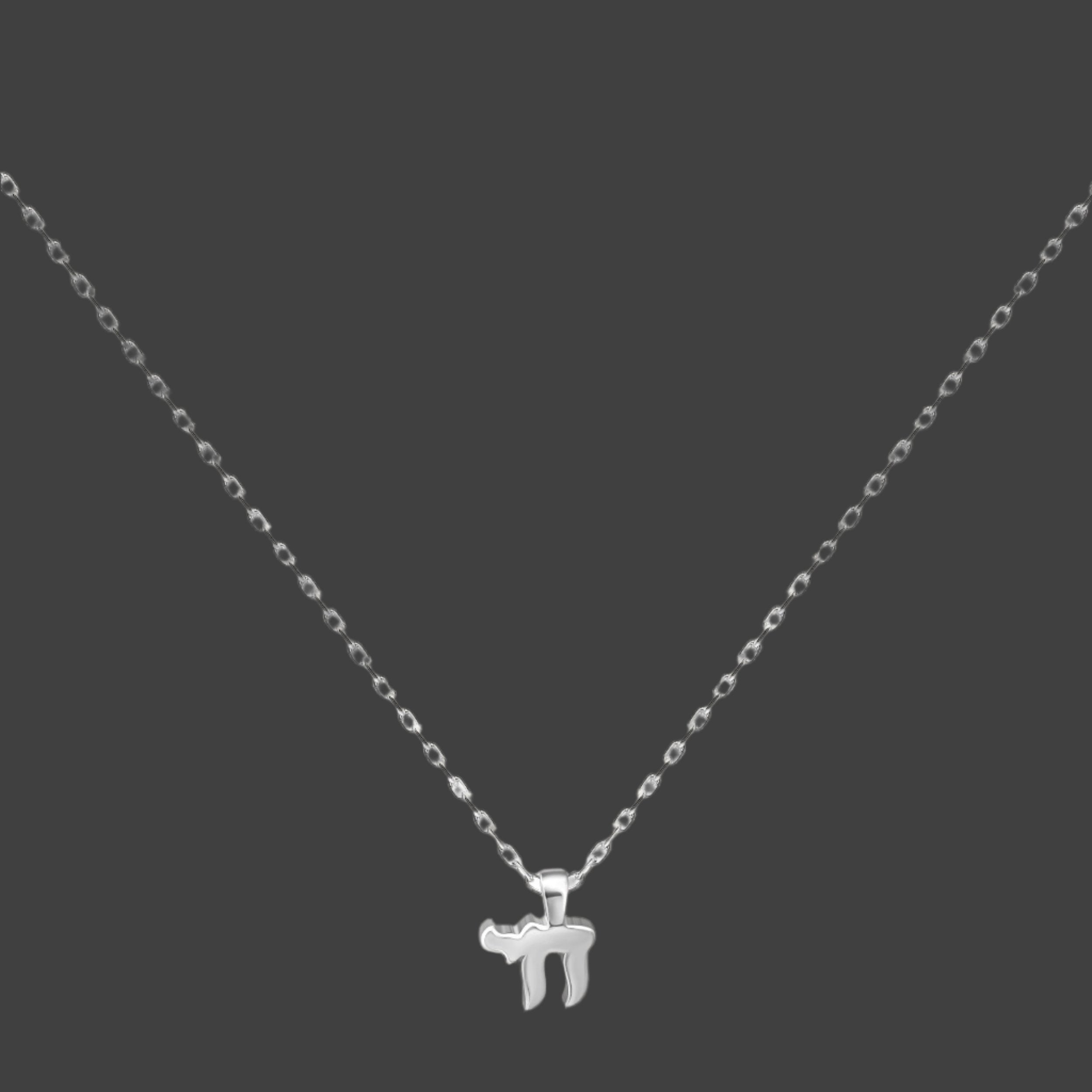 Silver chai necklace hot sale