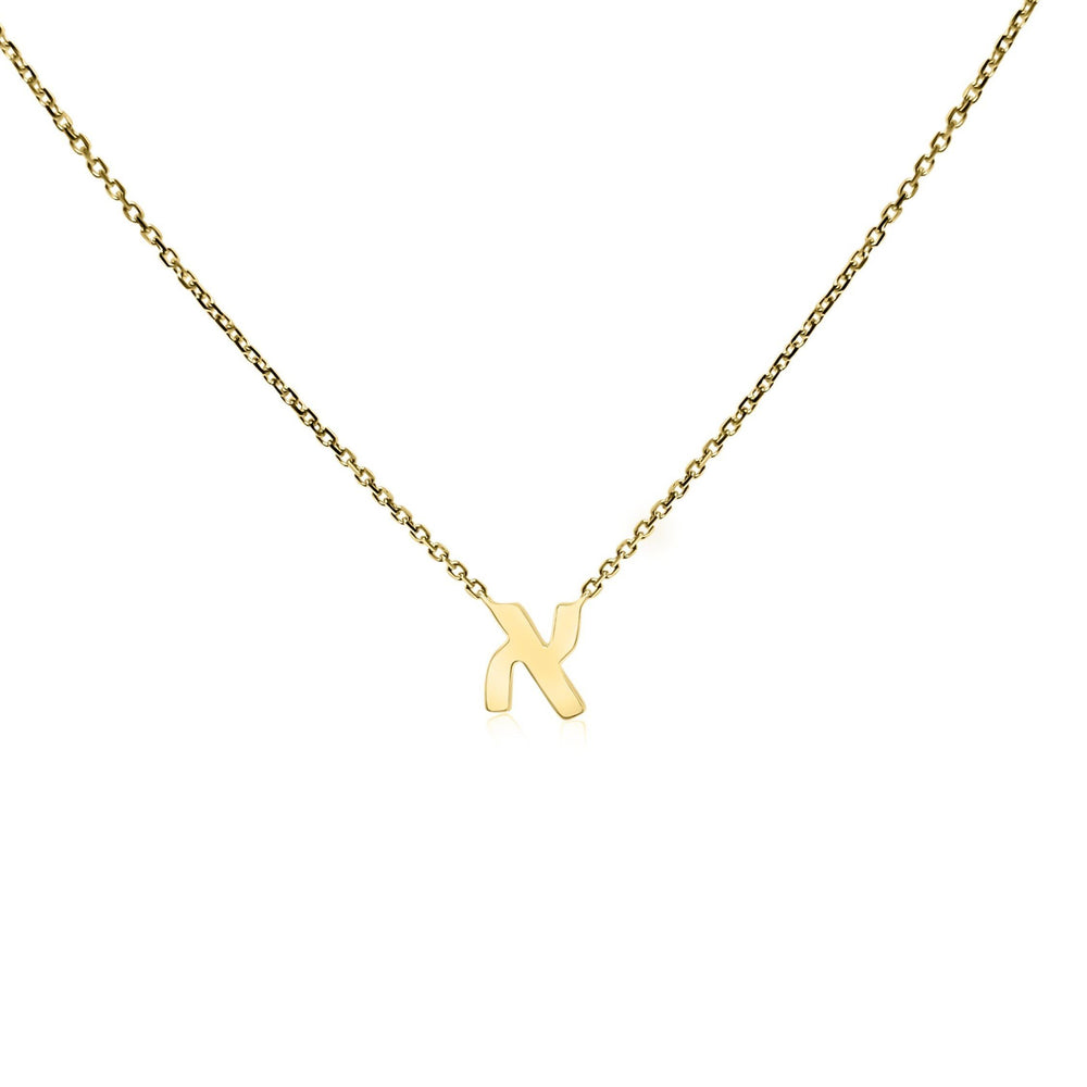 Hebrew Initial Necklaces in Silver or 14k Gold | Alef Bet by Paula ...