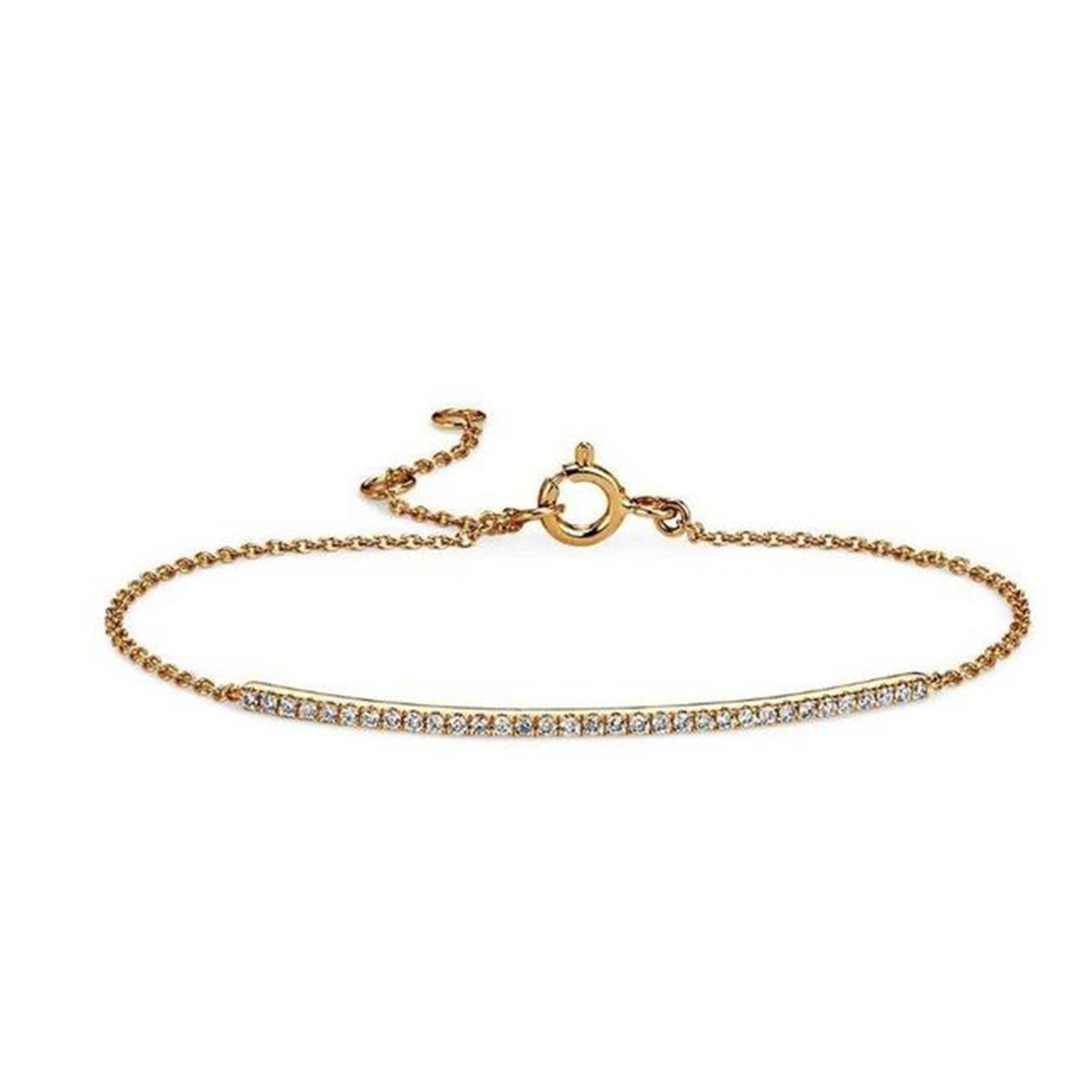 Diamond Bar Bracelet - Alef Bet Jewelry by Paula