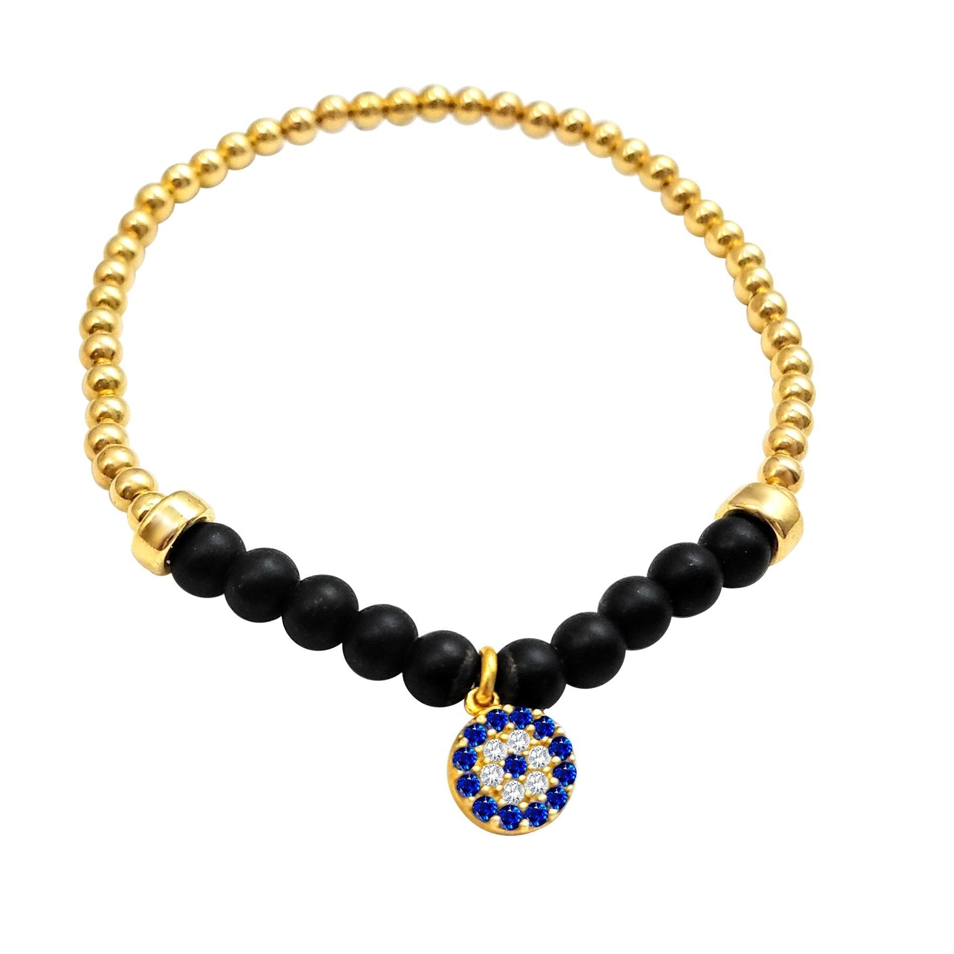 gold evil eye bead bracelet