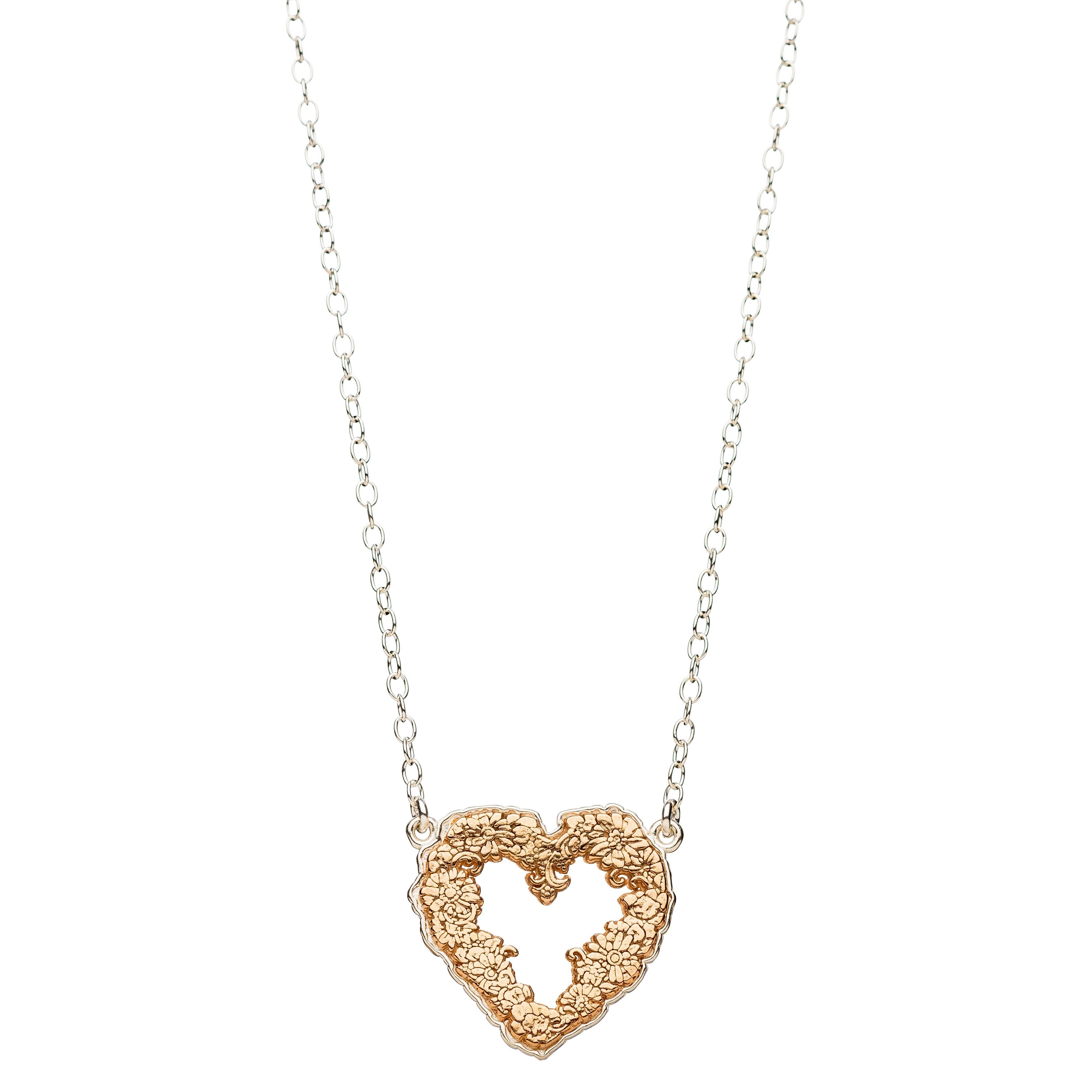 heart floral necklace