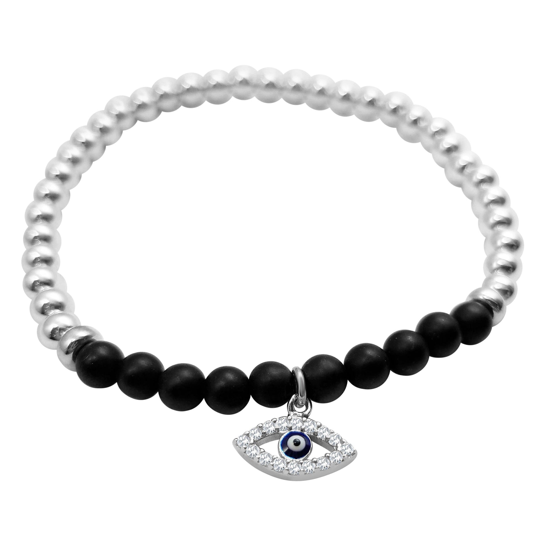 silver evil eye bracelet