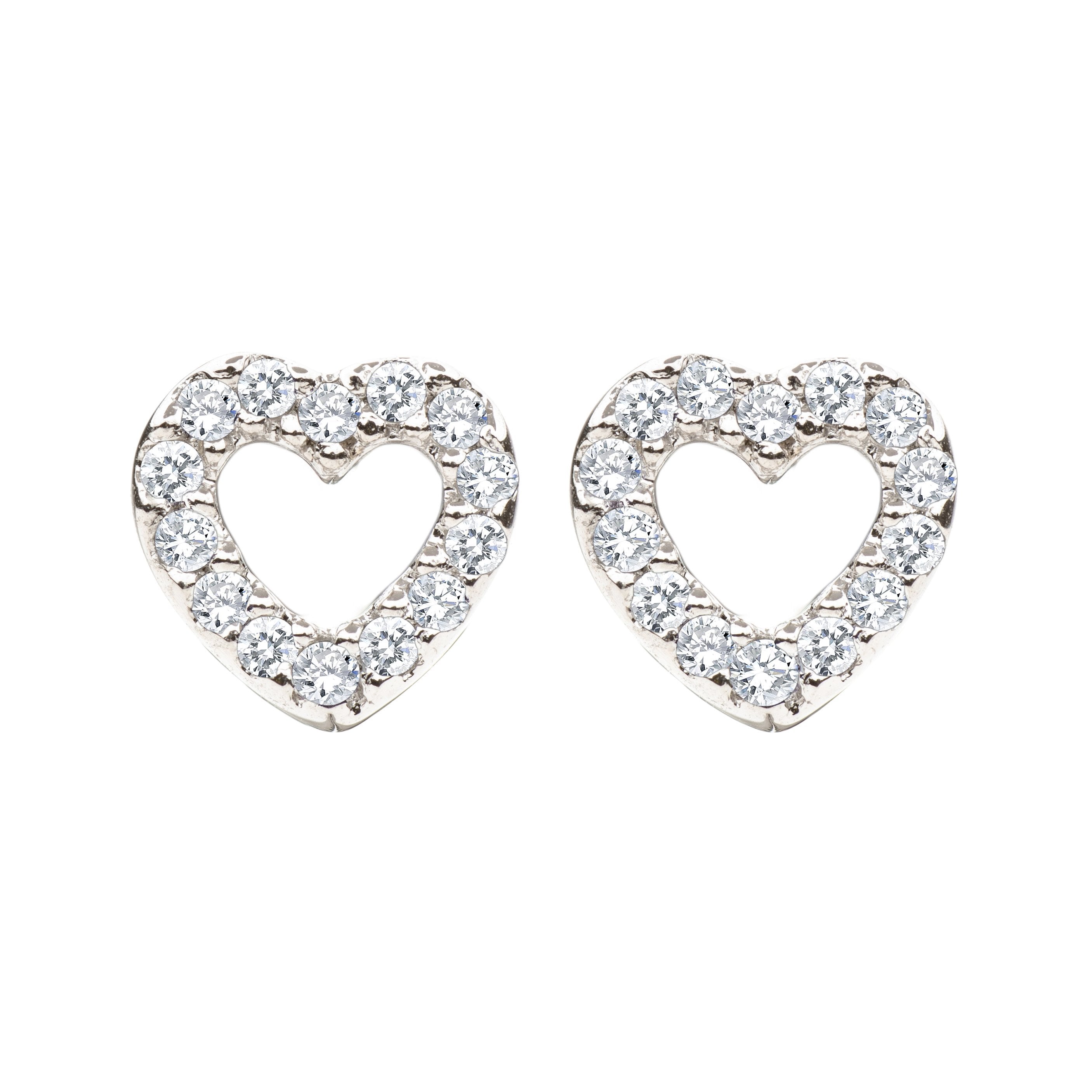 heart earring with diamond