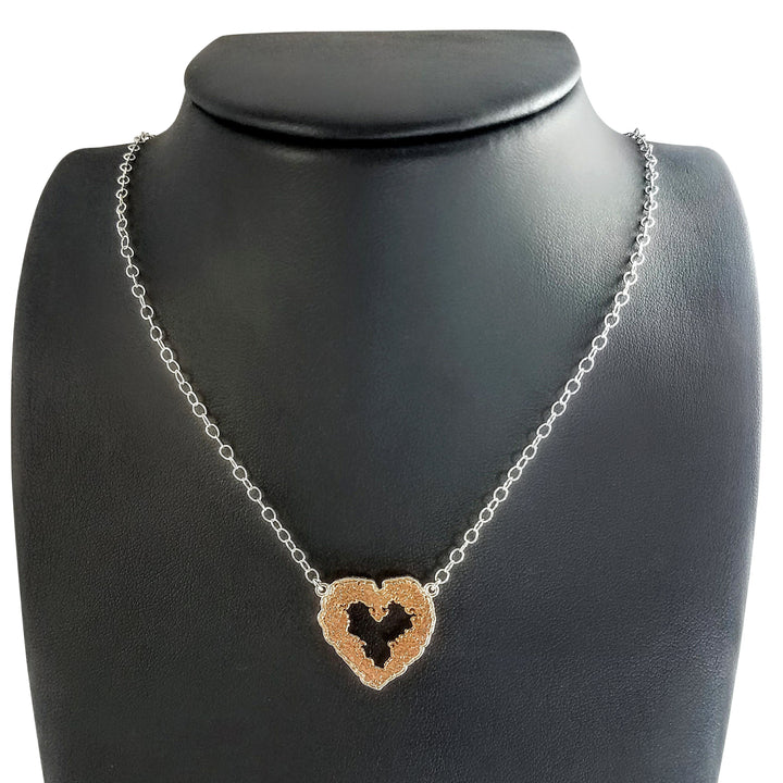 Floral Heart Necklace - Alef Bet Jewelry by Paula