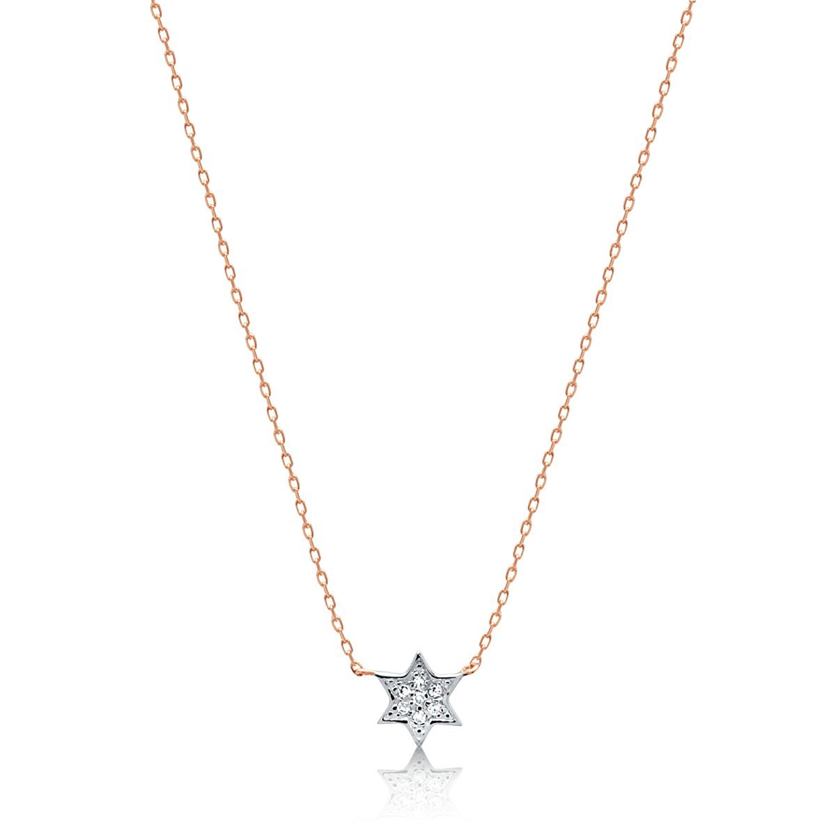 jewish star diamond rose gold