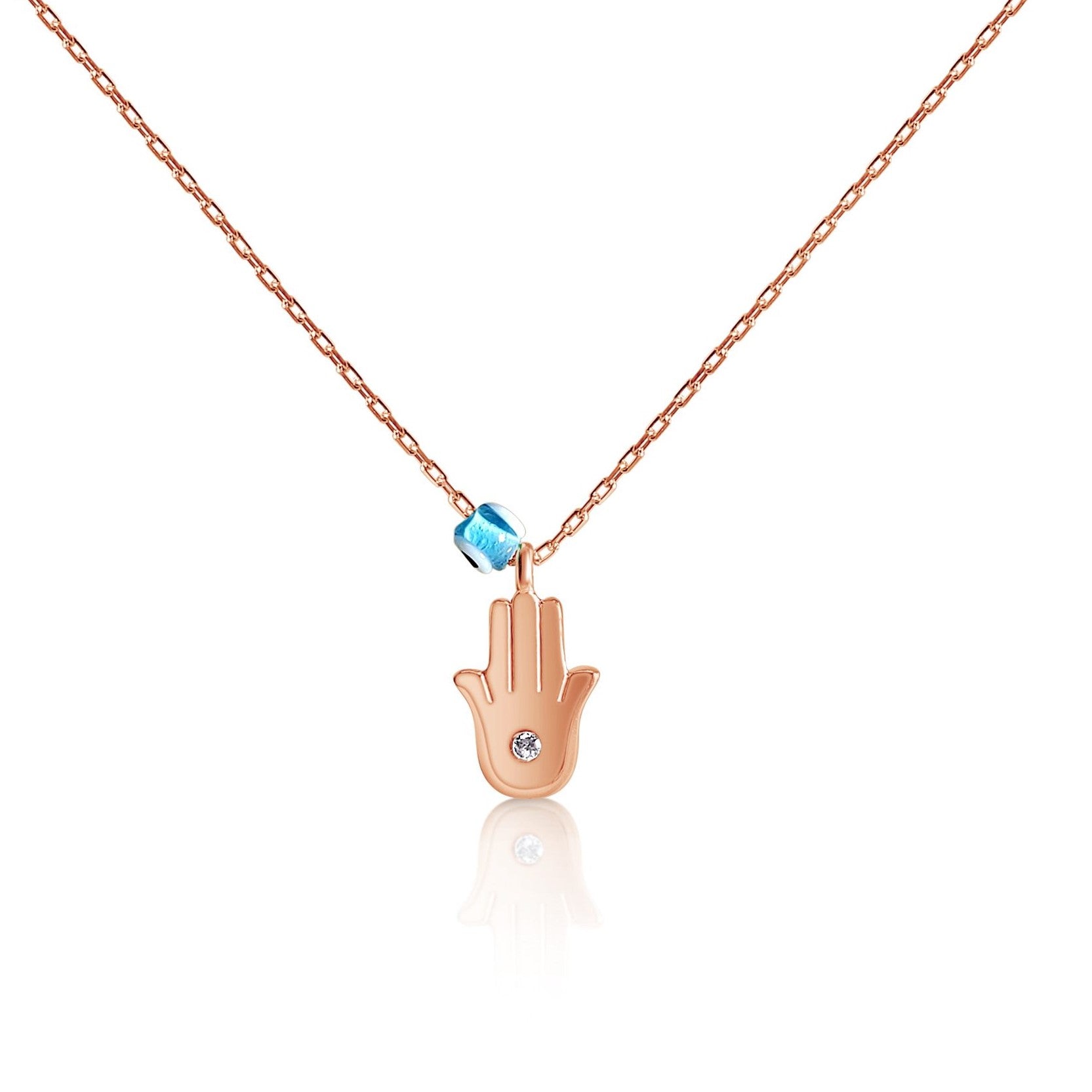 rose gold hamsa necklace