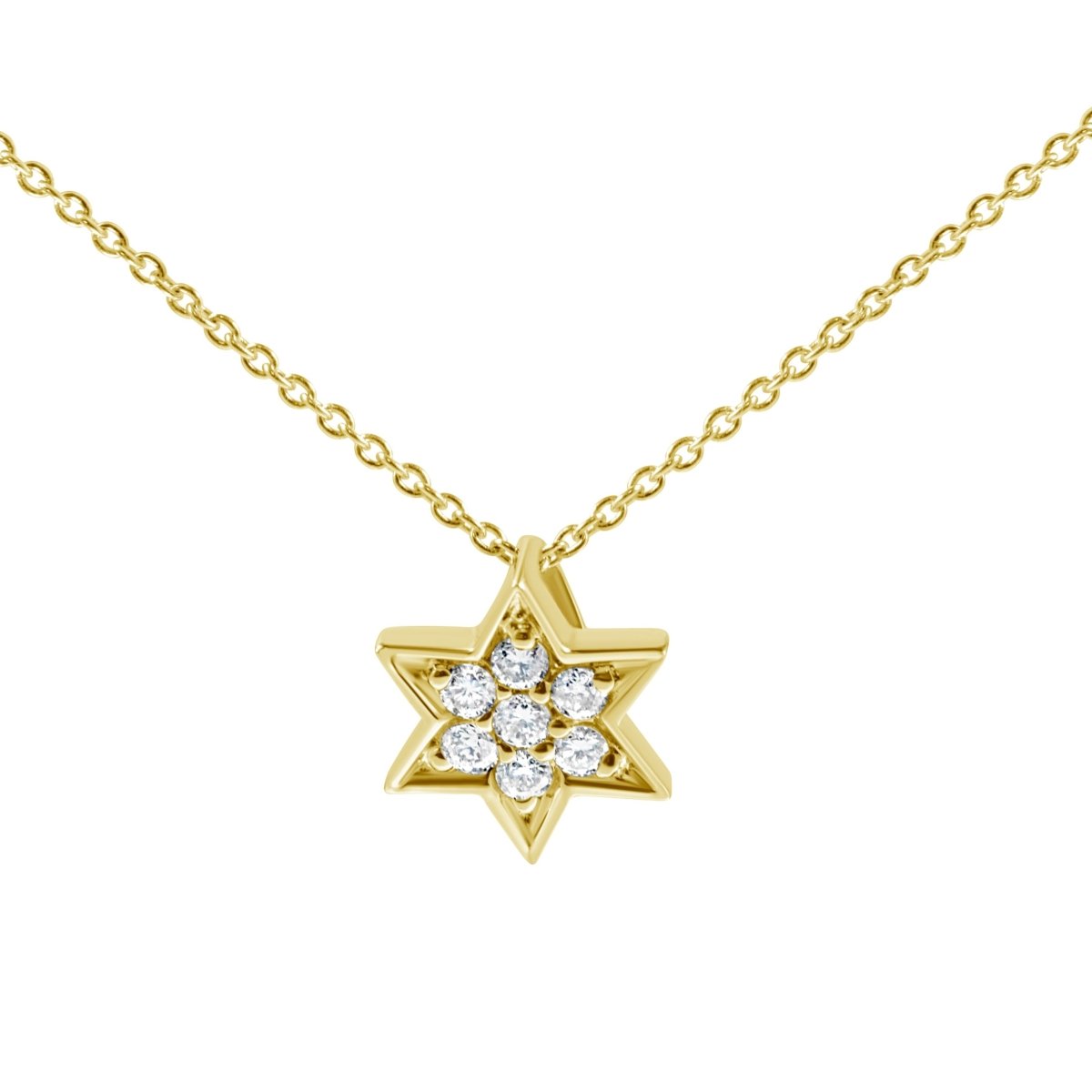 Buy 18K Gold and Diamond Star of David Necklace with cutout Shema Yisrael |  Israel-Catalog.com