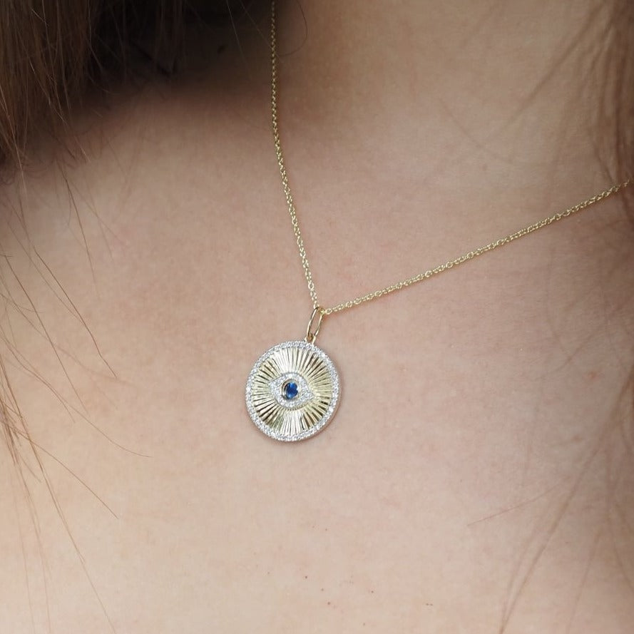 Sapphire Evil Eye Necklace – Sami Jewels