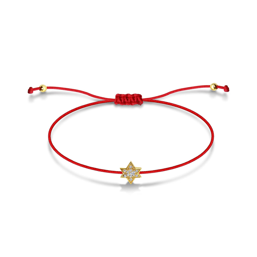 Infinity Tiny Red Thread Bracelet - Gold