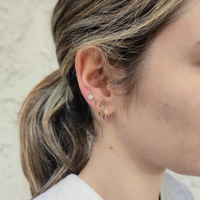 Diamond Stud Earrings, Polki Pave Diamond, 925 Silver shop Earrings, Star Earrings, Handmade Earrings, David Star Earrings, Gold Plated Stud